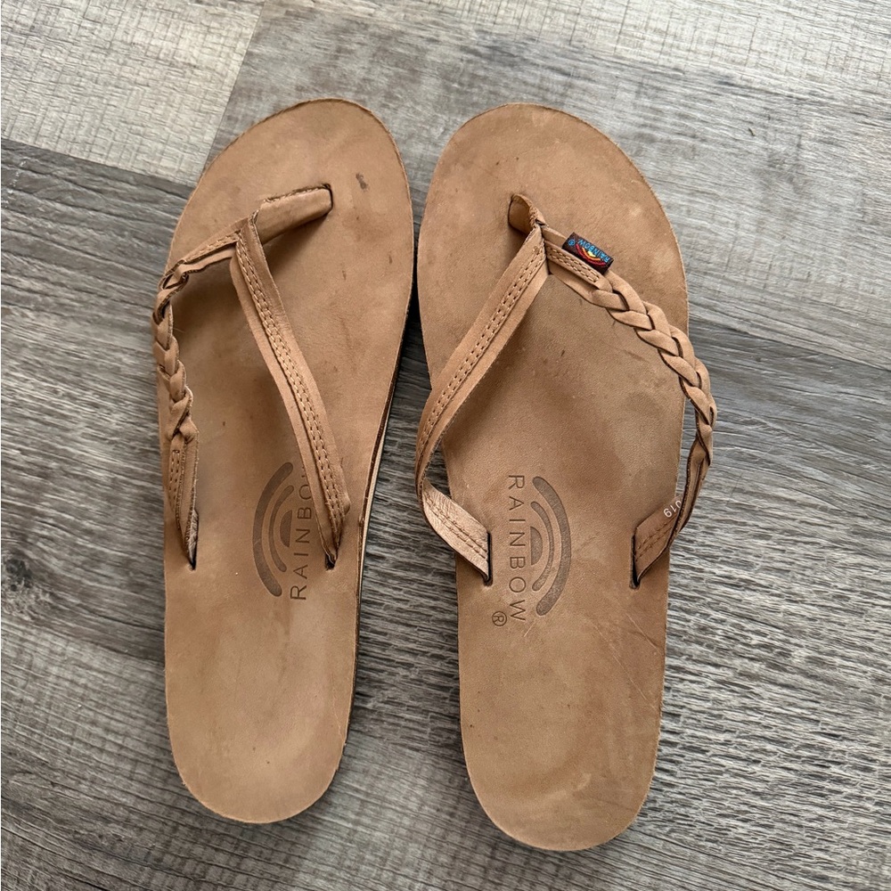 Rainbow Tan Braided Sandals size XL (8.5-9.5)
